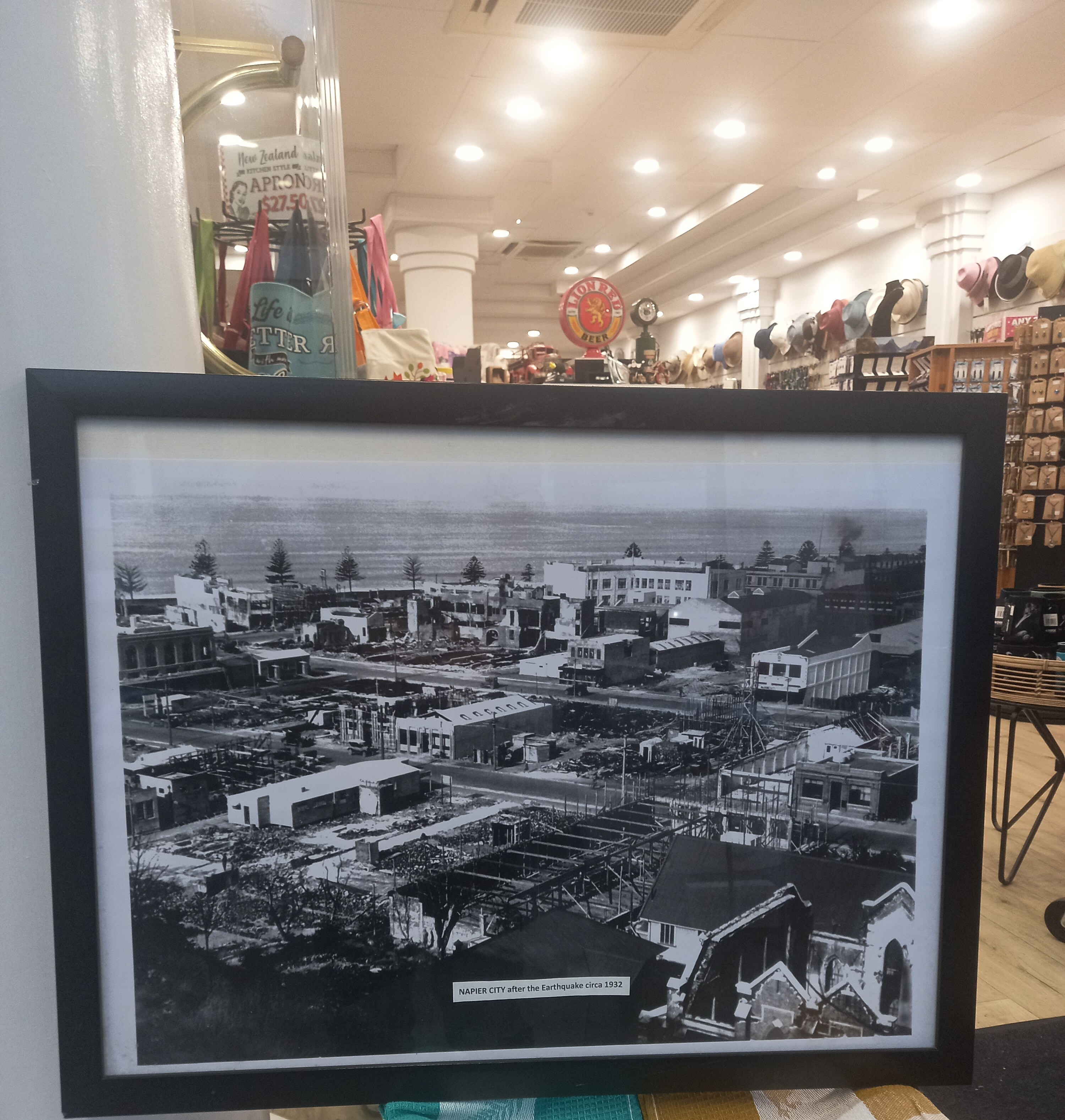 Historic photograph of the Emerson Building after the rebuilding of Napier